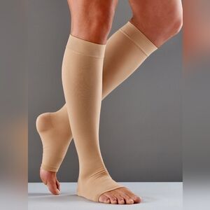 Futuro Tan Compression Socks X-Large Open Toe Knee Length